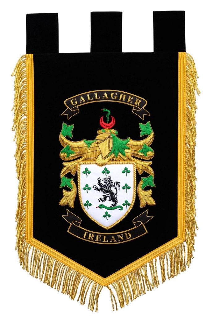 Gallagher Coat of Arms beautifully embroidered